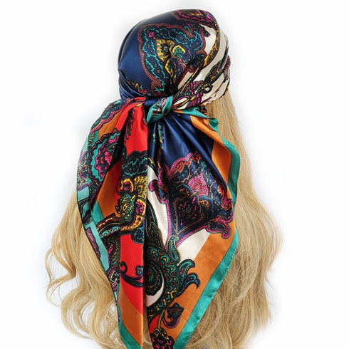 90*90cm Silk Scarf Headwraps For Women Fashion Accessory